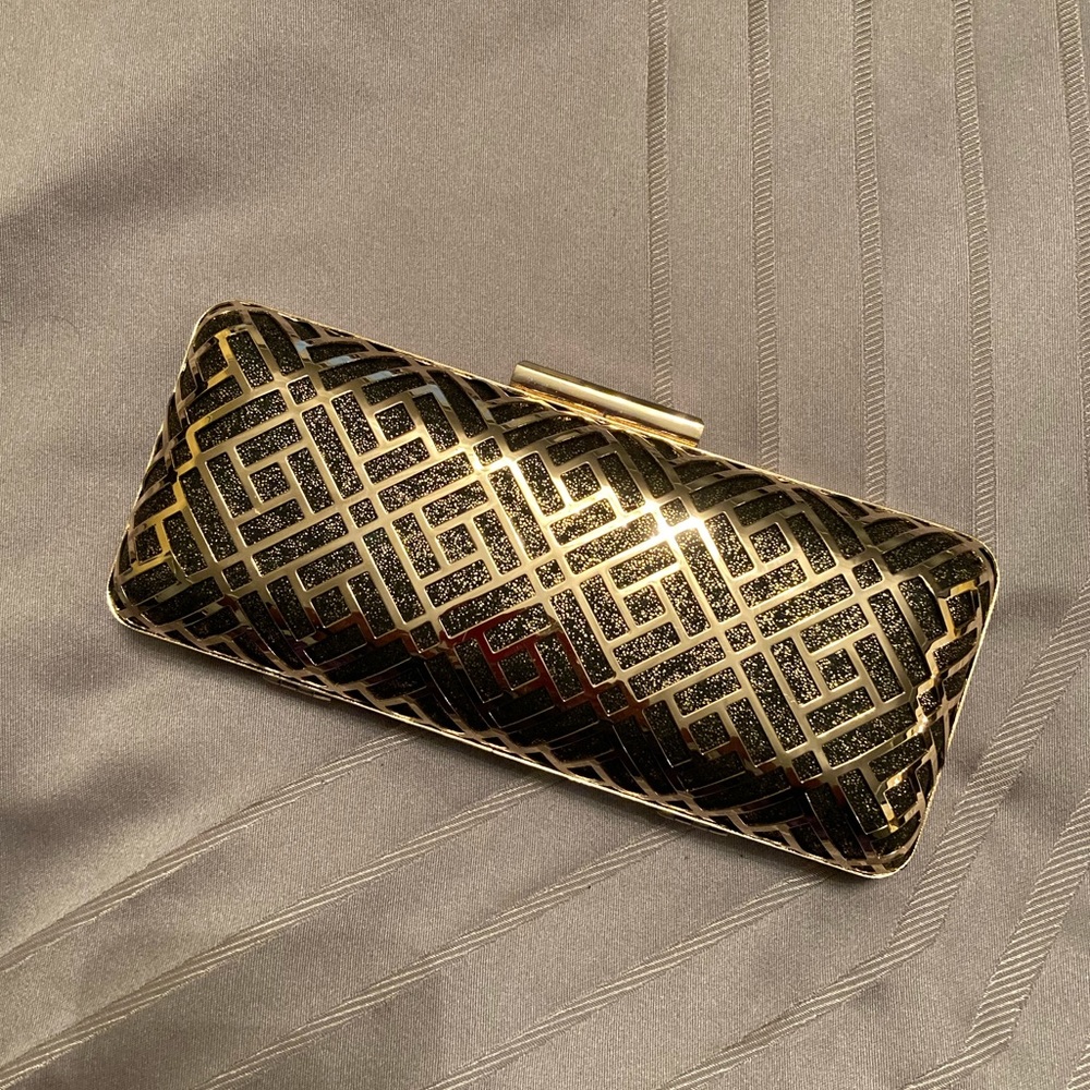INC Gold shiny clutch